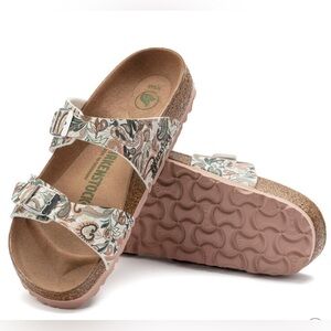 BIRKENSTOCK SYDNEY VEGAN PAISLEY LIGHT ROSE SIZE 39R BIRKO-FLOR